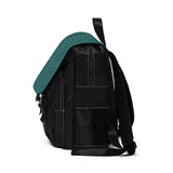 Green Leather Print Unisex Casual Shoulder Backpack