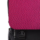 Magenta Leather Print Casual Shoulder Backpack