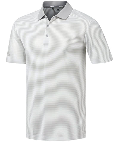 Adidas® 2-colour Light Grey stripes White Polo t-Shirts
