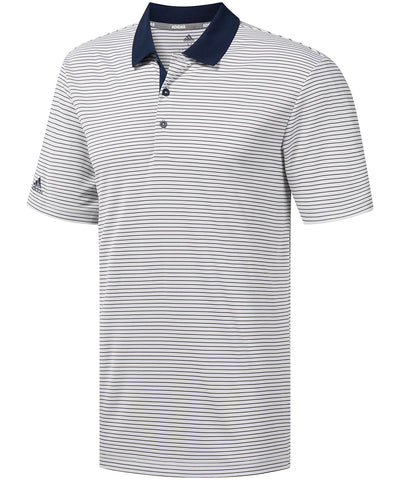 Adidas® 2-colour stripe White Navy Blue Polo T-Shirt