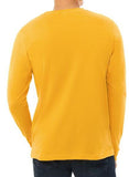 Cotton T-Shirt Men's Yellow  full-Sleeve roundneck