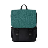 Green Leather Print Unisex Casual Shoulder Backpack