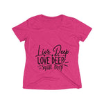 Live Deep Love Deep Squat Deep Women's Heather Wicking Tee - BnG Wear