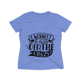I workout to burn off the crazy Women's Heather Wicking Tee - BnG Wear