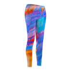 Women's Cut & Sew Casual Leggings | Jeggings | Blue  Abstract - BnG Wear
