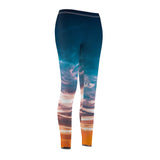 Women's Cut & Sew Casual Leggings | Jeggings | Sky Abstract - BnG Wear