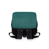 Green Leather Print Unisex Casual Shoulder Backpack