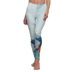 Women's Cut & Sew Casual Leggings | blue abstract - BnG Wear