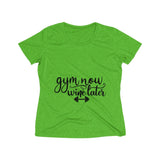 Gym Now Wine Later Women's Heather Wicking Tee - BnG Wear