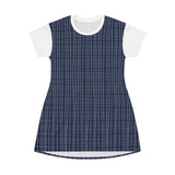 Verticals lines Navy Blue Designous T-Shirt Dress - BnG Wear