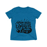 Aim High Squat Low Women's Heather Wicking Tee - BnG Wear