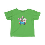 Infant Fine Jersey Printed Tee | Cute Animals in Car - BnG Wear