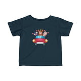 Infant Fine Jersey Printed Tee | cool Animals in Car - BnG Wear