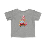 Infant Fine Jersey Printed Tee | Dino in Car - BnG Wear