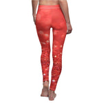Women's Cut & Sew Casual Leggings | Jeggings | Red Velvet Abstract - BnG Wear