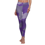 Women's Cut & Sew Casual Leggings | Camaflage Purple
