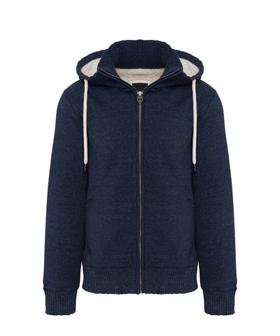 BNGwear Full Zip NAVY BLUE Hooded Sweatshirt Sherpa lined fleece