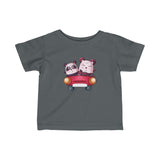 Infant Fine Jersey Printed Tee | Panda and his friend in car - BnG Wear