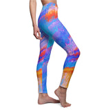 Women's Cut & Sew Casual Leggings | Jeggings | Blue  Abstract - BnG Wear