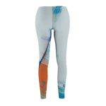 Women's Cut & Sew Casual Leggings | blue abstract - BnG Wear