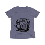 I workout to burn off the crazy Women's Heather Wicking Tee - BnG Wear