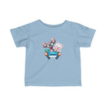 Infant Fine Jersey Printed Tee | Cute Animals in Car - BnG Wear