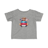 Infant Fine Jersey Printed Tee | cool Animals in Car - BnG Wear