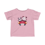 Infant Fine Jersey Printed Tee | Panda and his friend in car - BnG Wear