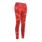 Women's Cut & Sew Casual Leggings | Jeggings | Red Velvet Abstract - BnG Wear