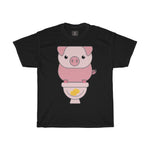 Piggy Bank Women Designous Printed T shirt round neck
