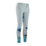 Women's Cut & Sew Casual Leggings | blue abstract - BnG Wear