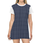 Verticals lines Navy Blue Designous T-Shirt Dress - BnG Wear