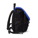 Dark Blue Leather Print Unisex Casual Shoulder Backpack - BnG Wear