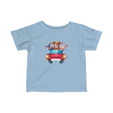 Infant Fine Jersey Printed Tee | cool Animals in Car - BnG Wear