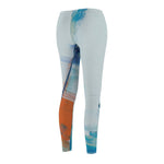 Women's Cut & Sew Casual Leggings | blue abstract - BnG Wear