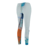 Women's Cut & Sew Casual Leggings | blue abstract - BnG Wear