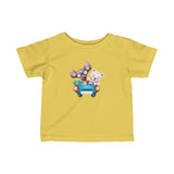 Infant Fine Jersey Printed Tee | Cute Animals in Car - BnG Wear