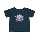 Infant Fine Jersey Printed Tee | Animals in Car - BnG Wear
