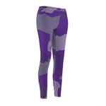 Women's Cut & Sew Casual Leggings | Camaflage Purple
