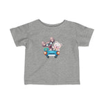 Infant Fine Jersey Printed Tee | Cute Animals in Car - BnG Wear