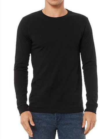 Cotton T-Shirt Men's Black full-Sleeve roundneck