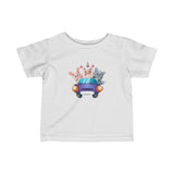 Infant Fine Jersey Printed Tee | Animals in Car - BnG Wear