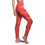 Women's Cut & Sew Casual Leggings | Jeggings | Red Velvet Abstract - BnG Wear