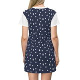 Diamonds Navy Blue Designous T-Shirt Dress - BnG Wear