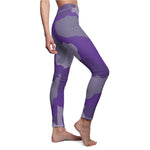 Women's Cut & Sew Casual Leggings | Camaflage Purple