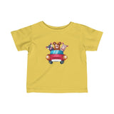 Infant Fine Jersey Printed Tee | cool Animals in Car - BnG Wear