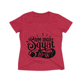 Aim High Squat Low Women's Heather Wicking Tee - BnG Wear