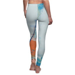 Women's Cut & Sew Casual Leggings | blue abstract - BnG Wear