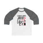 Curvy Lips Red Lips Women 3/4 Sleev Tee - BnG Wear