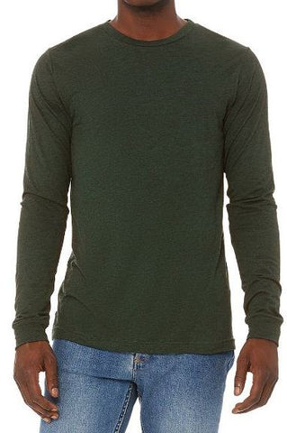 Men's  Cotton T-Shirt Olive green full-Sleeve roundneck